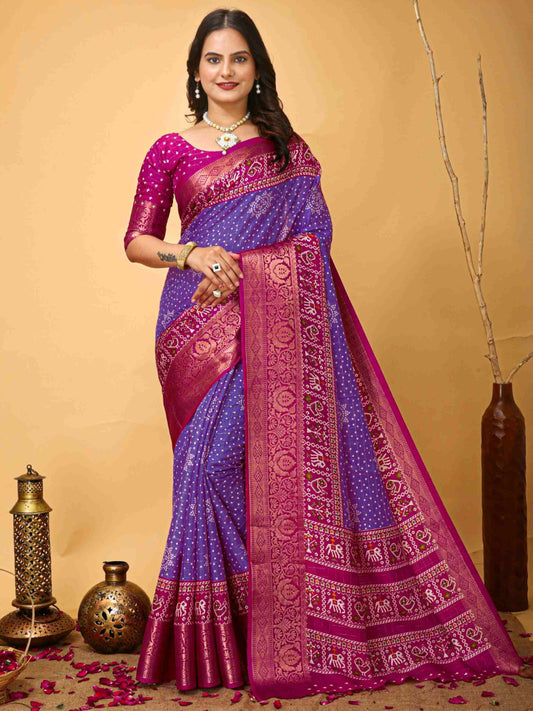 Bandhini Saree Purple