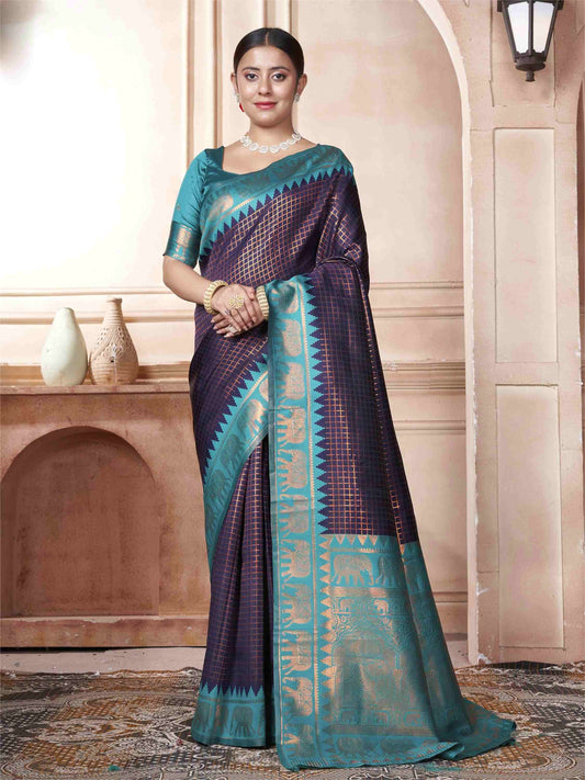 Blue Kanjivaram Silk Saree
