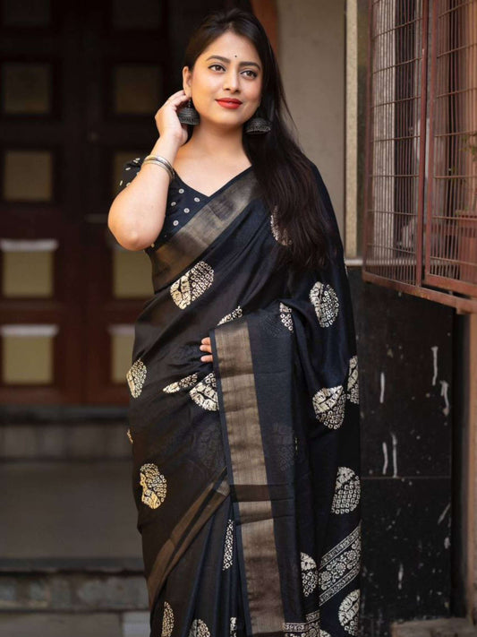 Cotton Saree Black