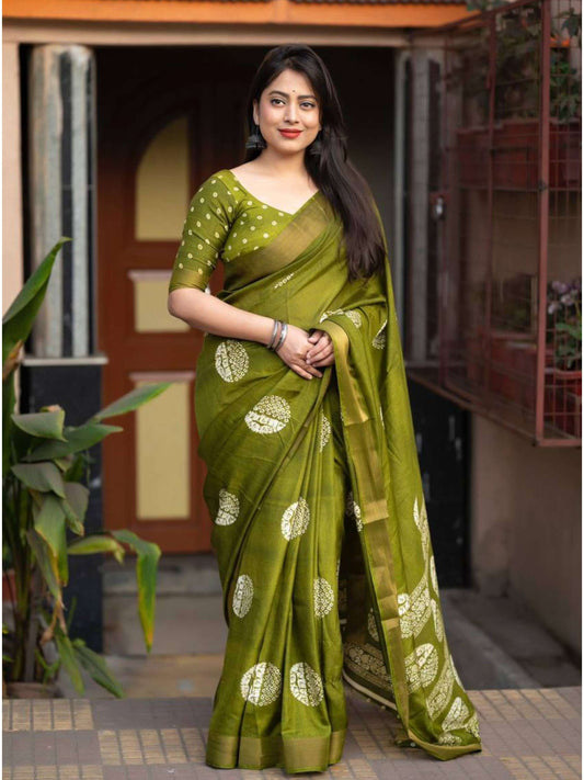 Cotton Saree Green