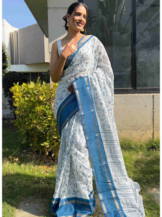 Cotton Saree White