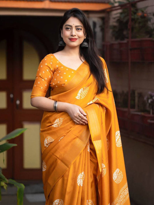 Cotton Saree Yellow