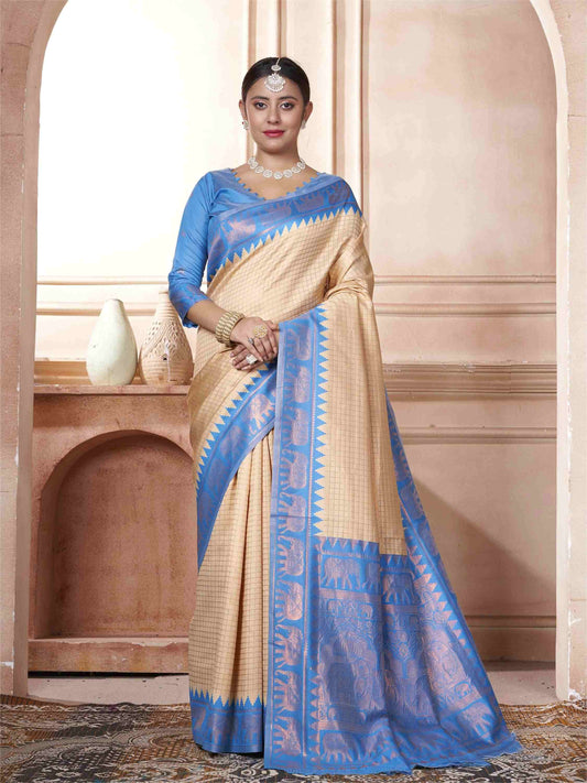 Cream_Kanjivaram_Silk_Saree