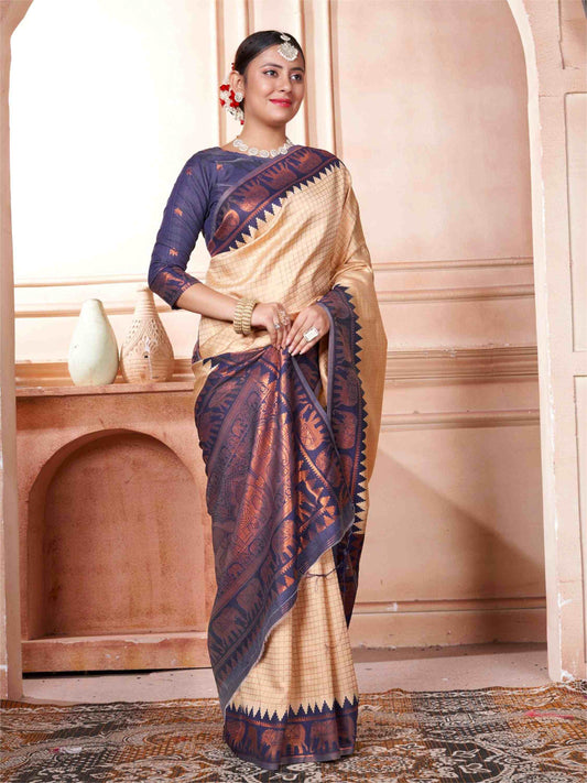 Cream_Kanjivaram_Silk_Saree
