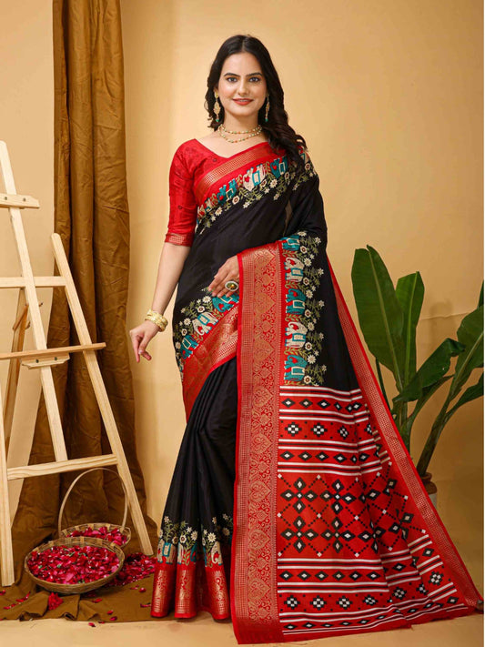 Dola Silk Saree Black