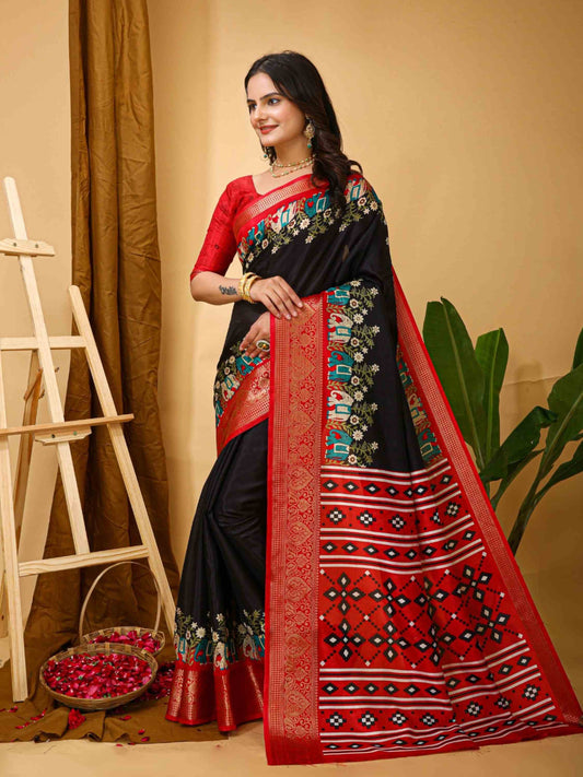 Dola Silk Saree Black
