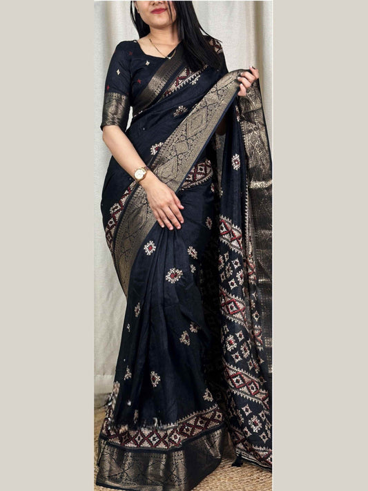 Dola Silk Saree Black