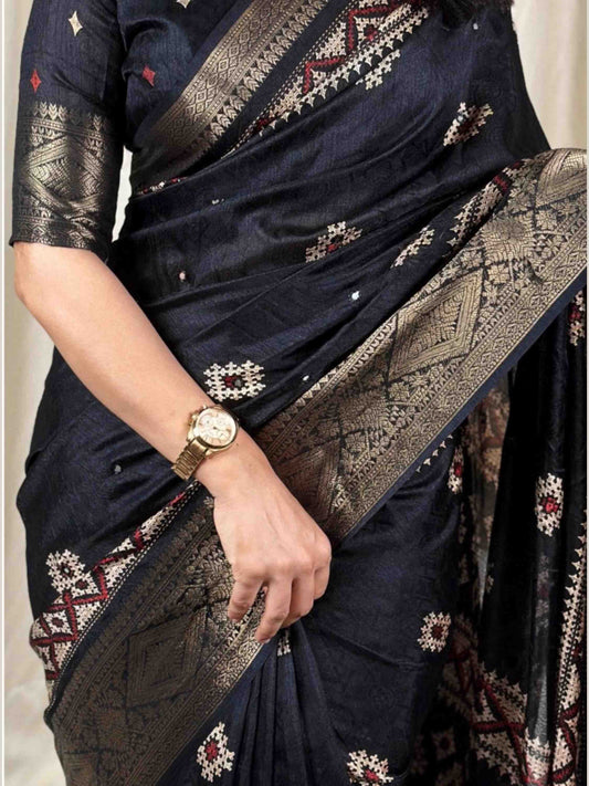 Dola Silk Saree Black