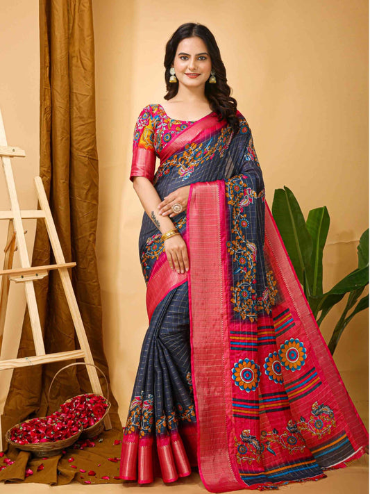 Dola Silk Saree Grey