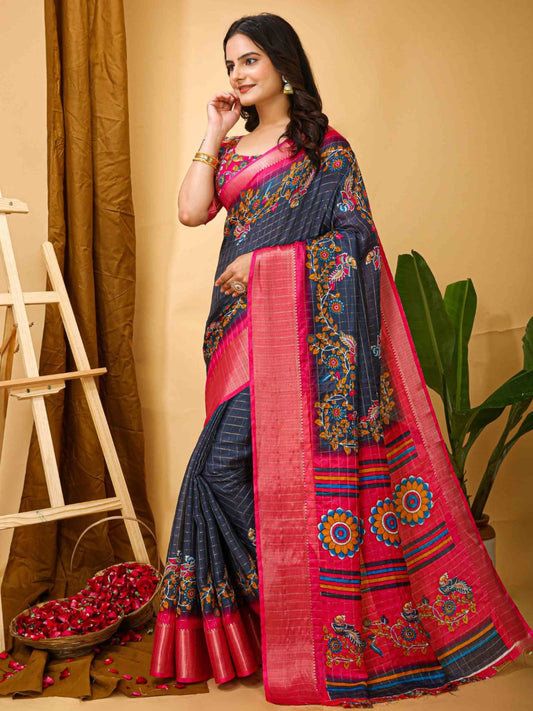 Dola Silk Saree Grey