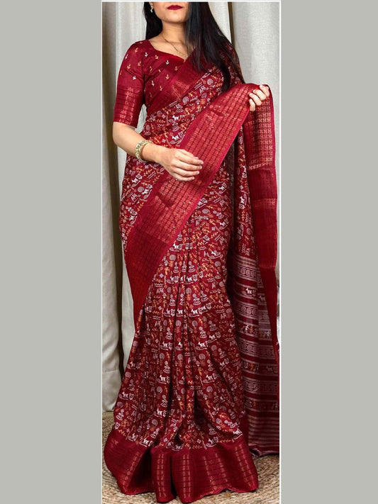 Dola Silk Saree Maroon