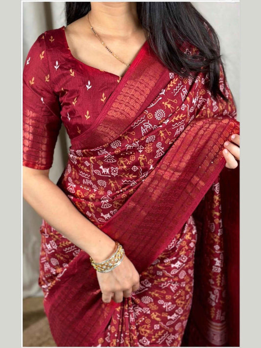 Dola Silk Saree Maroon