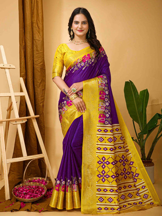 Dola Silk Saree Purple