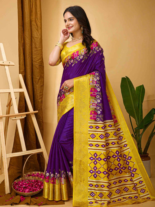 Dola Silk Saree Purple