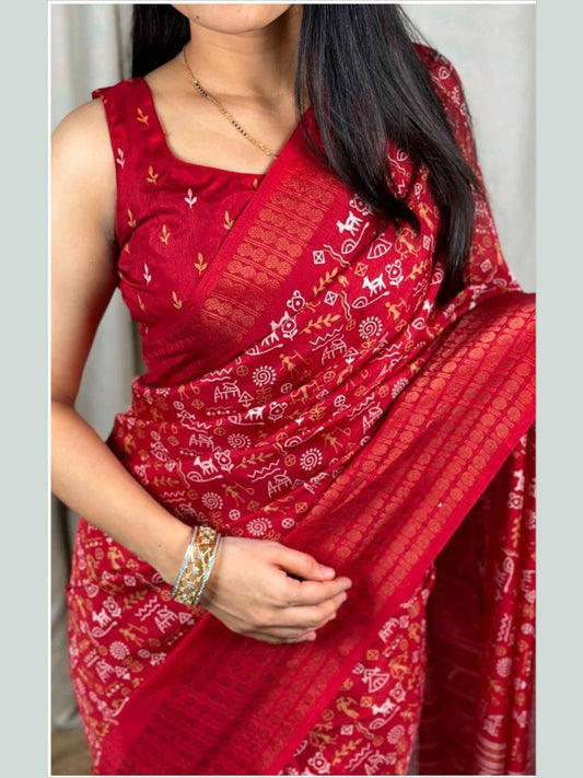 Dola Silk Saree Red