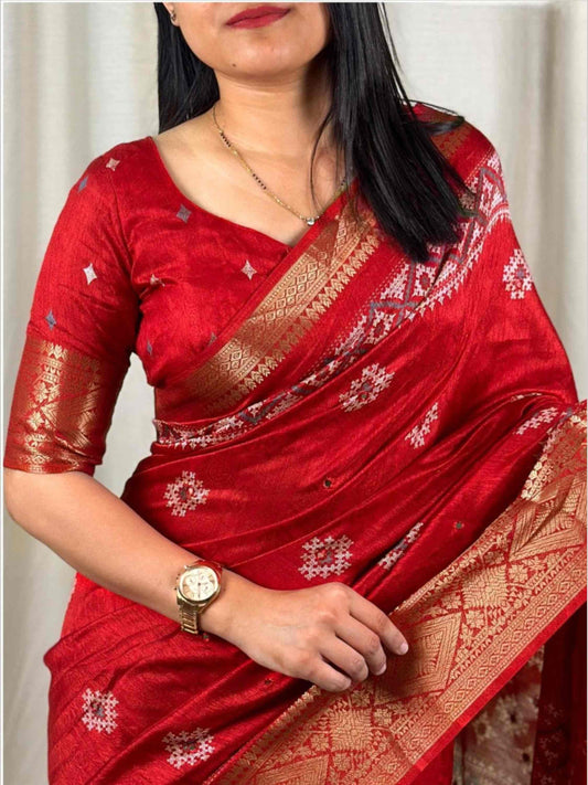 Dola Silk Saree Red