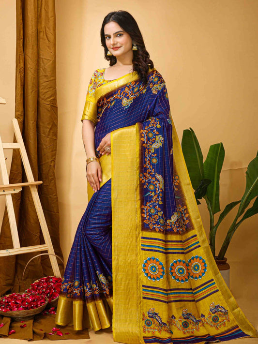 Dola Silk Saree Royal Blue