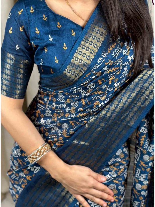 Dola Silk Saree Teal Blue