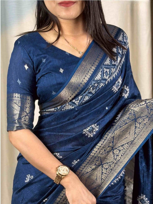 Dola Silk Saree Teal Blue
