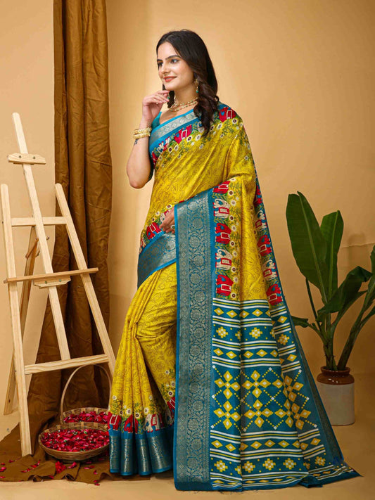 Dola Silk Saree Yellow
