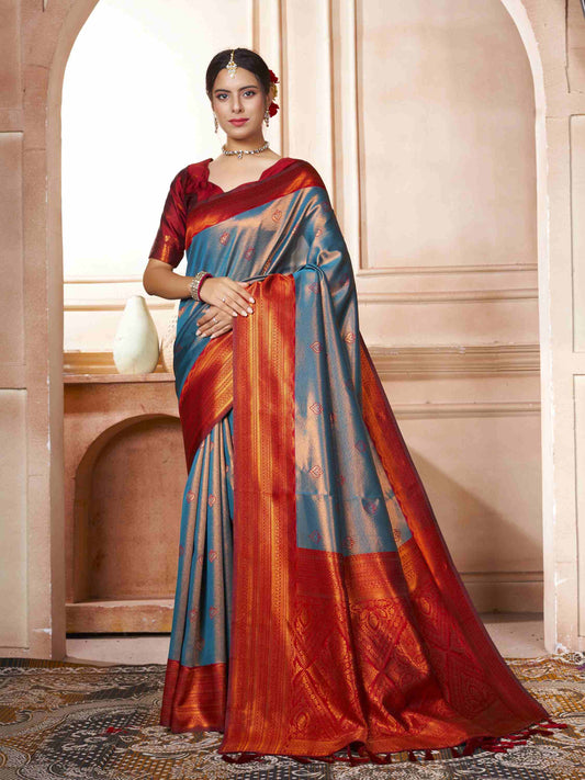 Kanjivaram Saree Turquoise