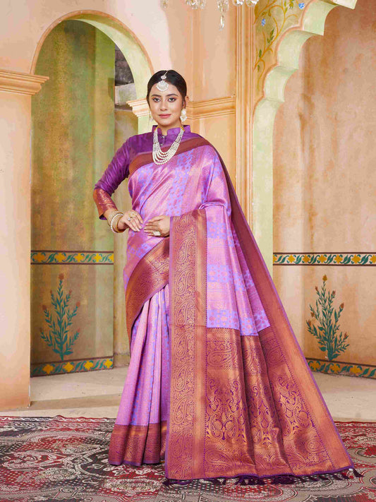 Lavender Kanjivaram Silk Saree