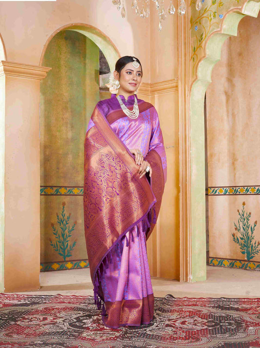 Lavender Kanjivaram Silk Saree