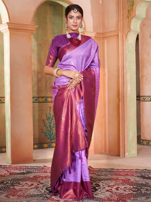 Lavender Kanjivaram Silk Saree
