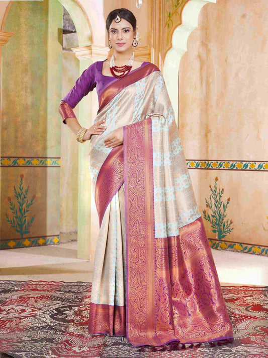 Mint Green Kanjivaram Silk Saree