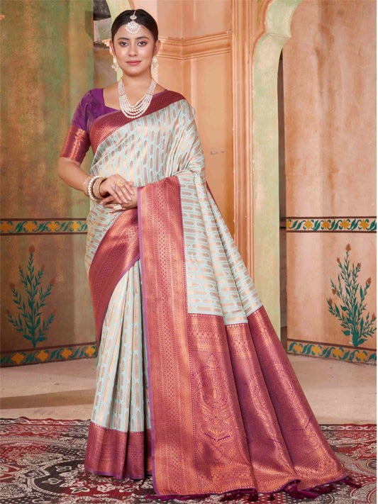 Mint Green Kanjivaram Silk Saree