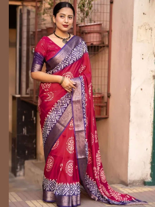 Pink Dola Silk Cotton Saree
