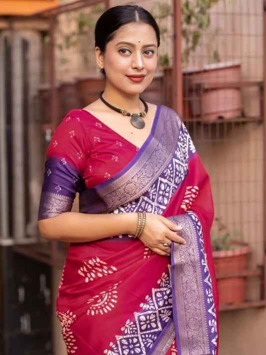 Pink Dola Silk Cotton Saree