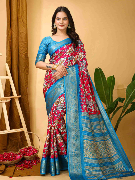 Pink Dola Silk Cotton Saree