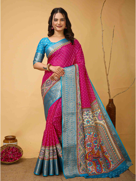 Pink Dola Silk Cotton Saree