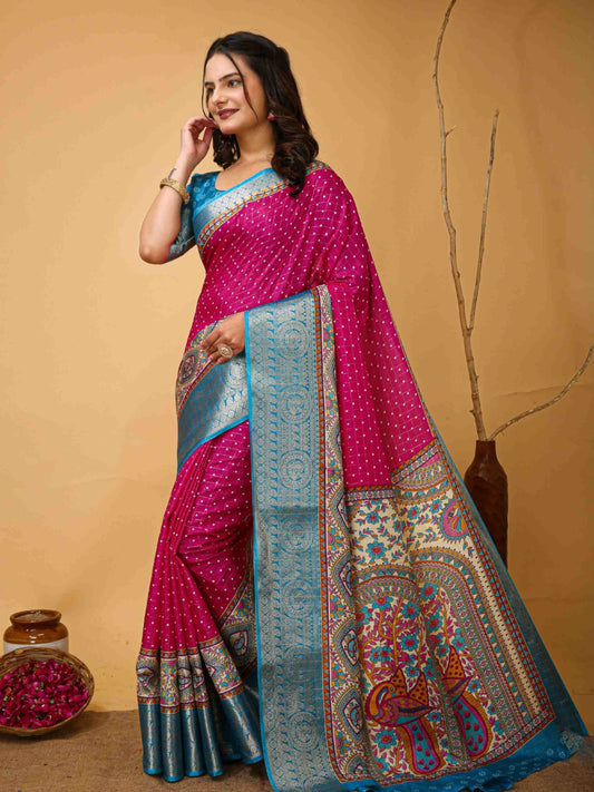 Pink Dola Silk Cotton Saree