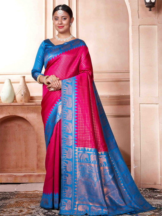 Pink Kanjivaram Silk Saree