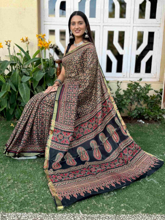 Pure Mulmul Cotton Saree Blue