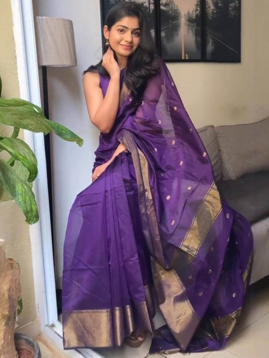 Purple Chanderi Saree