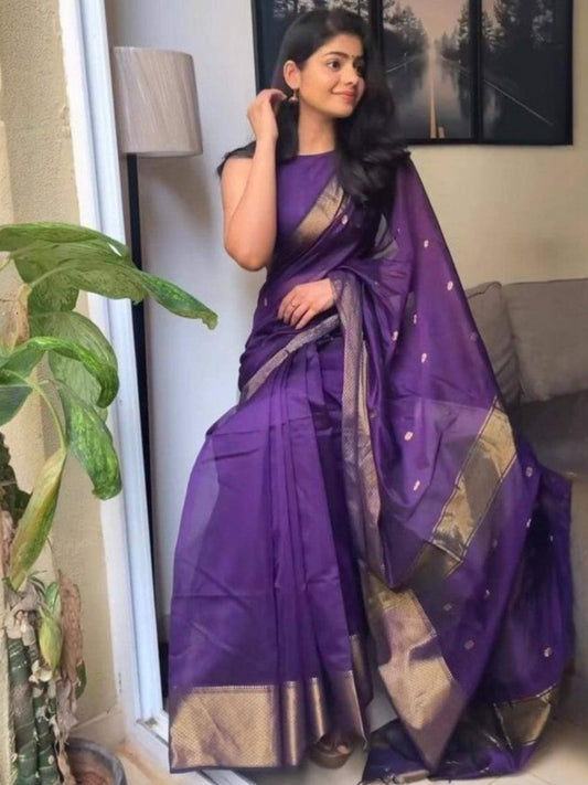 Purple Chanderi Saree