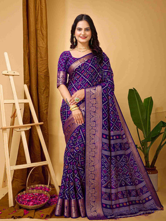 Purple Dola Silk Saree