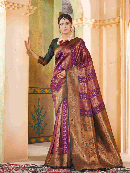 Purple Kanjivaram Silk Saree