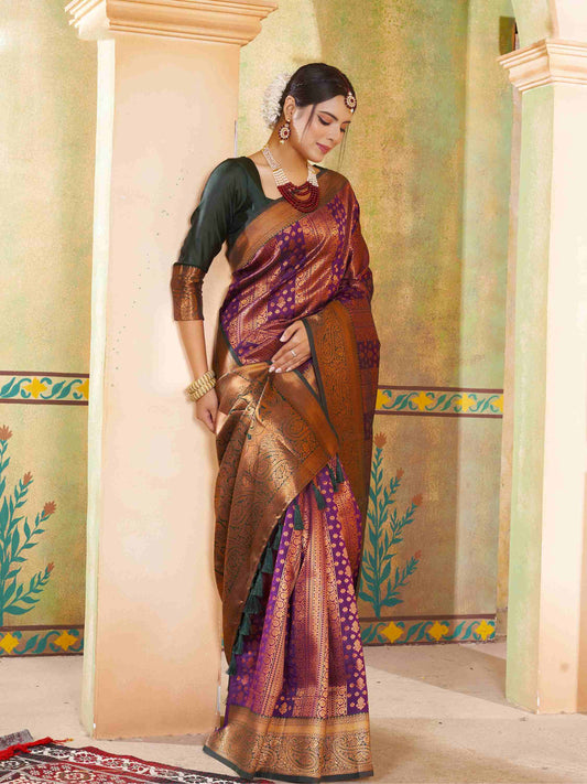 Purple Kanjivaram Silk Saree