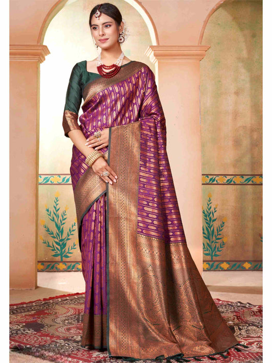 Purple Kanjivaram Silk Saree