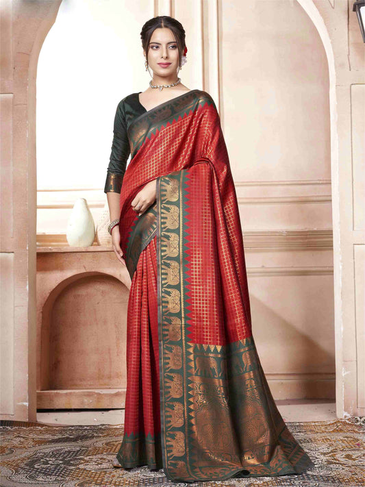 Red Kanjivaram Silk Saree