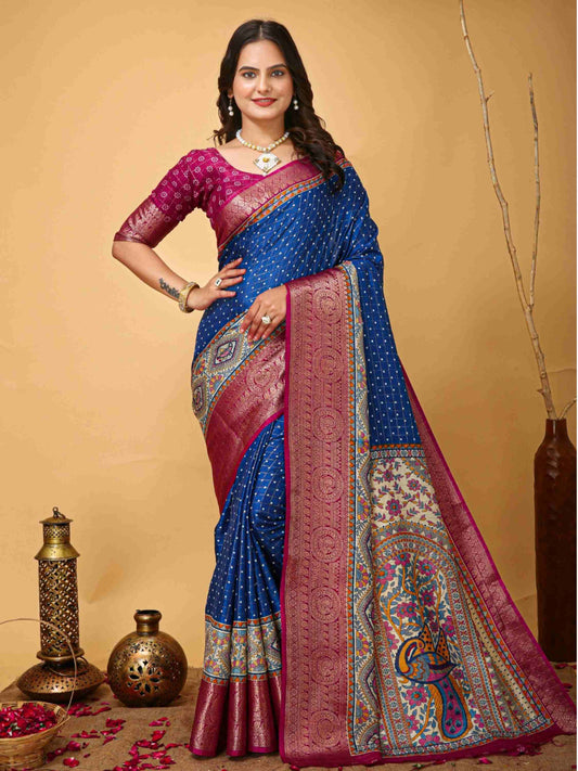 Royal Blue Dola Silk Cotton Saree