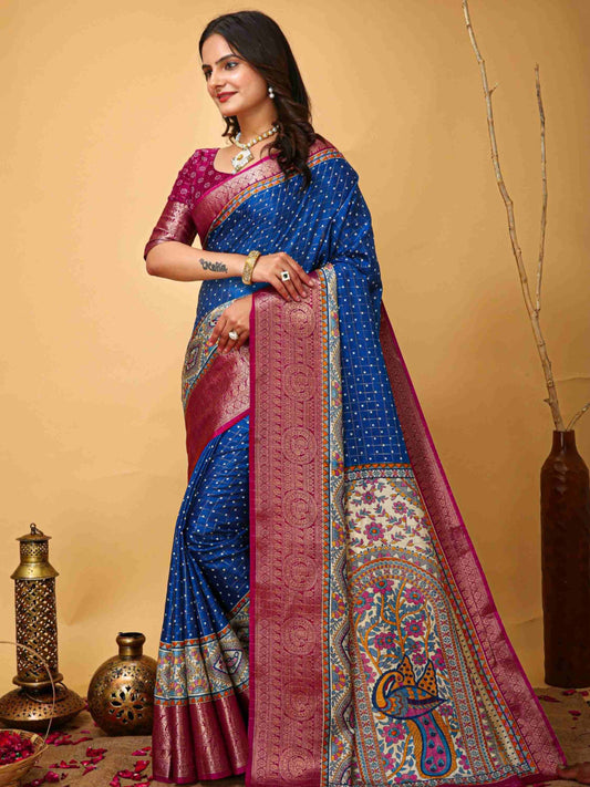 Royal Blue Dola Silk Cotton Saree