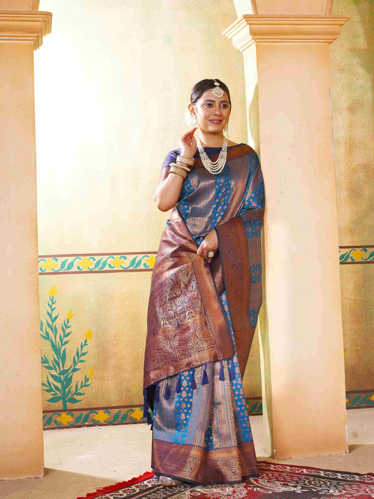 Royal Blue Kanjivaram Silk Saree