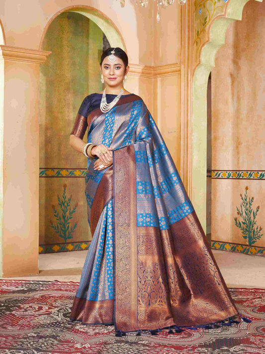 Royal Blue Kanjivaram Silk Saree