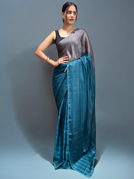 Sky Blue Ready-to-Wear Saree