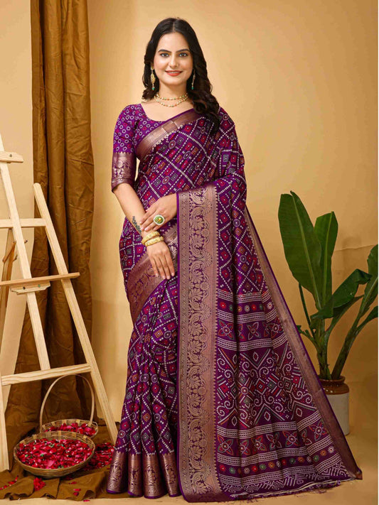 Wine Dola Silk Saree